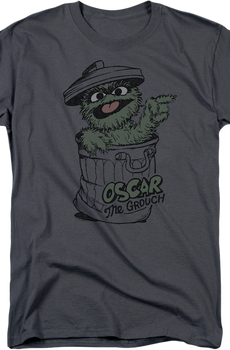 Oscar The Grouch Charcoal Sesame Street T-Shirt