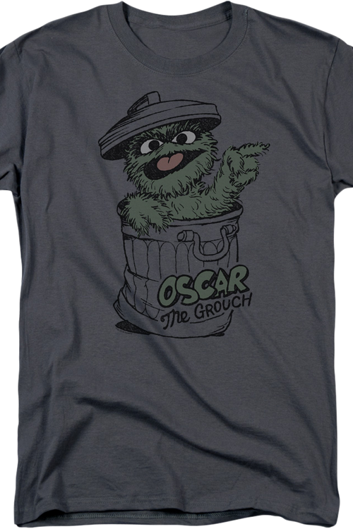 Oscar The Grouch Charcoal Sesame Street T-Shirtmain product image