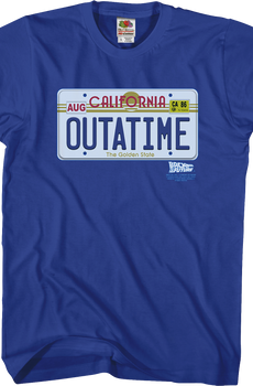 OUTATIME License Plate Back To The Future T-Shirt