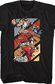 Panel Action Poses Street Fighter T-Shirt