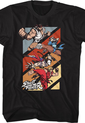Panel Action Poses Street Fighter T-Shirt