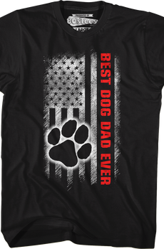 Paw & Flag Best Dog Dad Ever T-Shirt