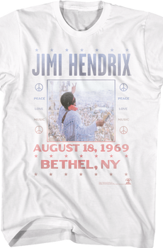 Peace Love Music Jimi Hendrix T-Shirt