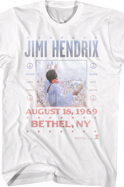 Peace Love Music Jimi Hendrix T-Shirtmain product image