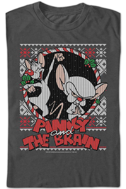 Pinky and The Brain Faux Ugly Christmas Sweater Animaniacs T-Shirtmain product image