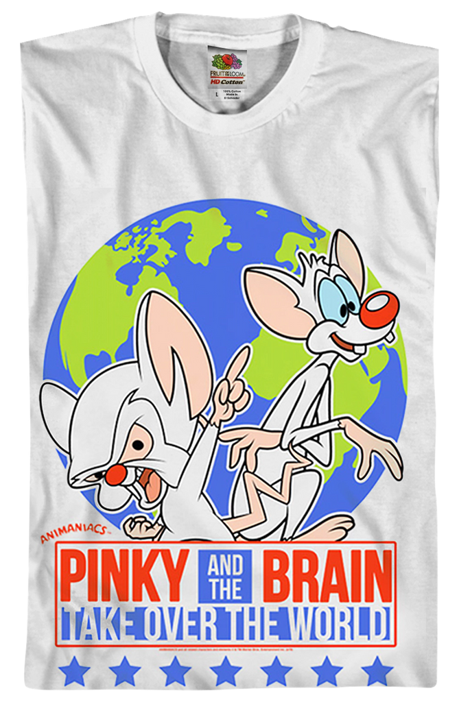 Pinky And The Brain Take Over The World Animaniacs T-Shirt - Pinky & The Brain Take Over The World