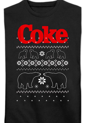 Polar Bear Outlines Faux Ugly Christmas Sweater Coca-Cola Sweatshirt