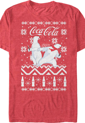 Polar Bears Faux Ugly Christmas Sweater Coca-Cola T-Shirt