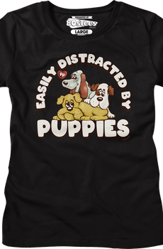 Womens Easily Distracted By Puppies Pound Puppies Shirt