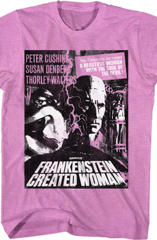 Purple Frankenstein Created Woman Hammer Films T-Shirt