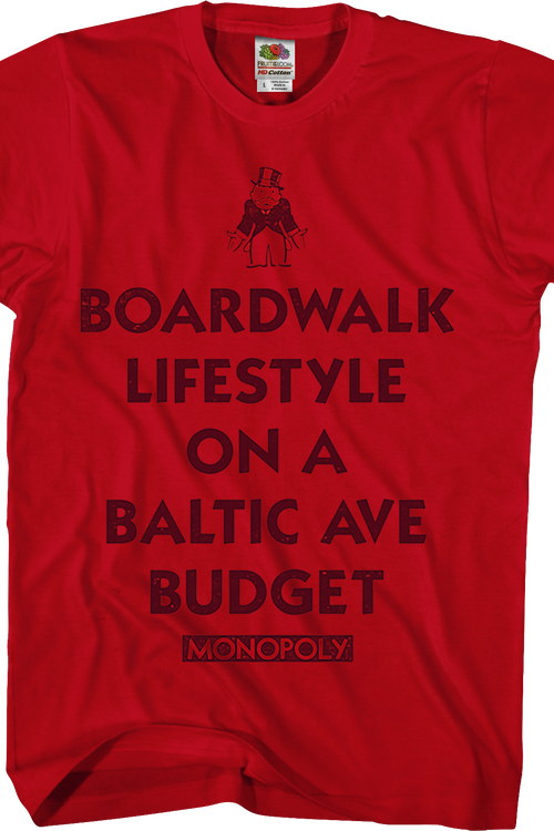 Red Boardwalk Lifestyle Monopoly T-Shirtmain product image