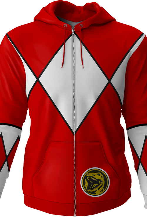 Red Ranger Mighty Morphin Power Rangers Costume Hoodiemain product image