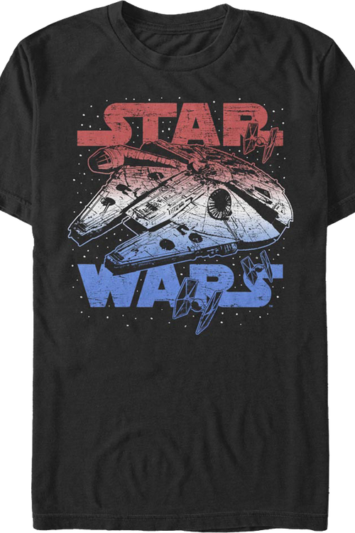 Red White Blue Millennium Falcon Star Wars T-Shirtmain product image
