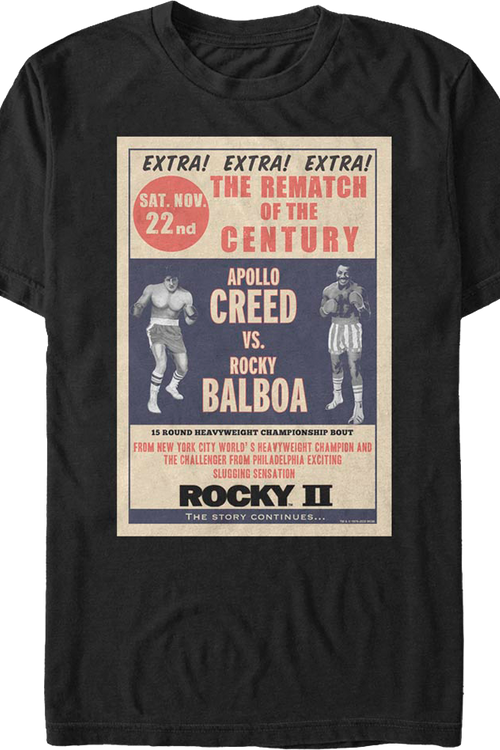 Rematch Of The Century Poster Rocky II T-Shirtmain product image
