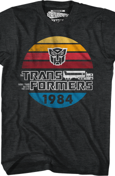 Retro 1984 Stripes Autobots Logo Transformers T-Shirt