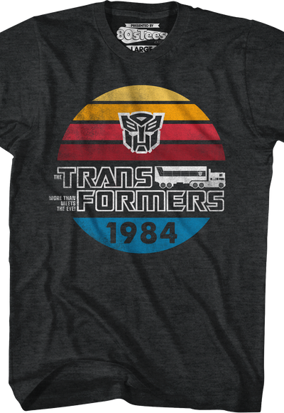 Retro 1984 Stripes Autobots Logo Transformers T-Shirt