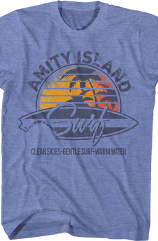 Retro Amity Island Surf Logo Jaws T-Shirt