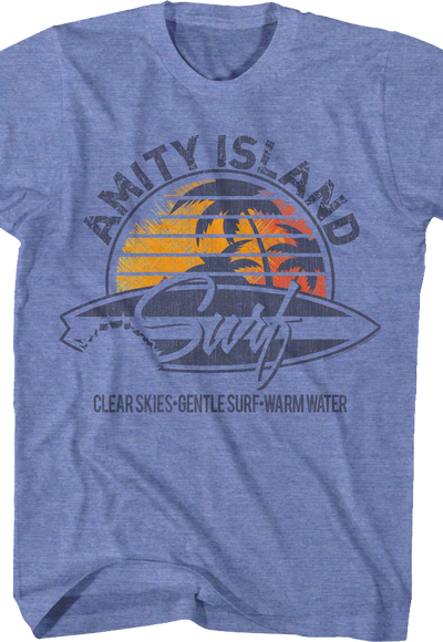 Retro Amity Island Surf Logo Jaws T-Shirt