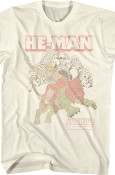 Retro He-Man & Battle Cat Masters of the Universe T-Shirt