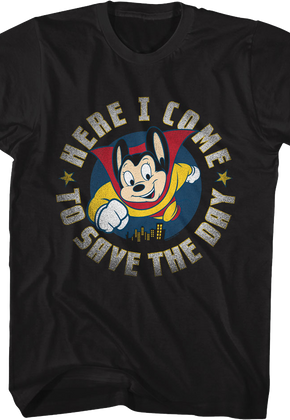 Retro Here I Come To Save The Day Mighty Mouse T-Shirt