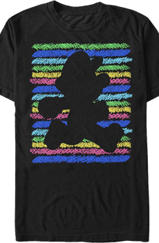 Retro Crayon Stripes Silhouette Super Mario Bros. T-Shirt