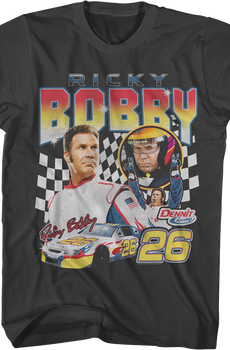 Ricky Bobby Checkered Flag Collage Talladega Nights T-Shirt