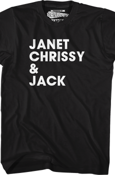 Roommate Names Janet Chrissy & Jack Three's Company T-Shirt