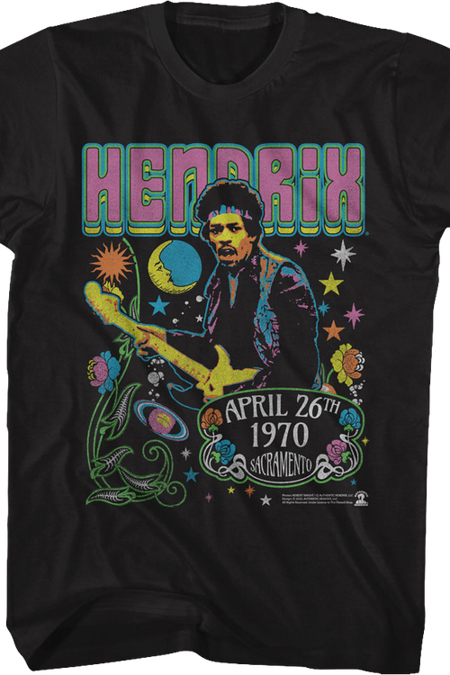 Sacramento 1970 Jimi Hendrix T-Shirtmain product image
