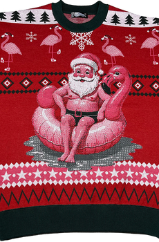 Santa Chilling In The Pool Knitted Christmas Sweater
