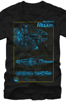 Schematic Millennium Falcon Star Wars T-Shirt