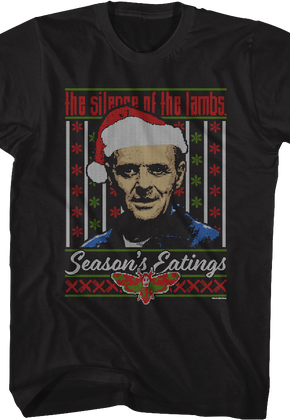 Season's Eatings Faux Ugly Xmas Sweater Silence of the Lambs T-Shirt