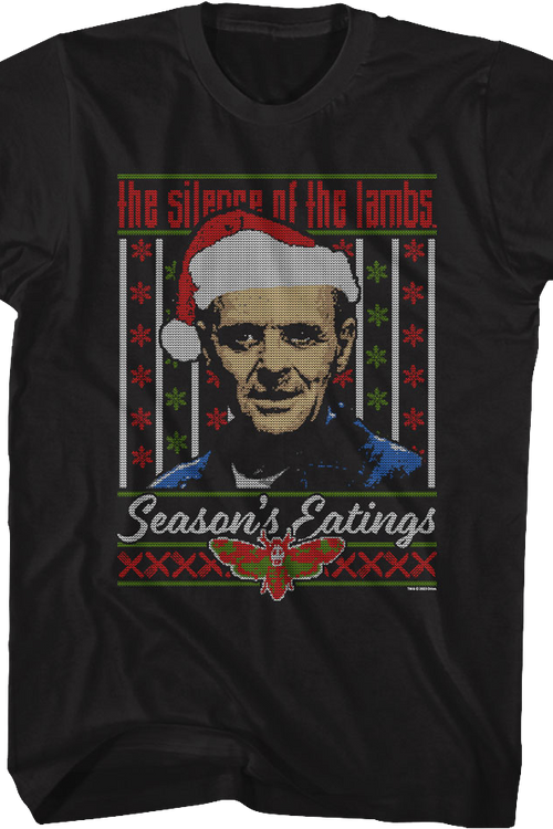 Season's Eatings Faux Ugly Xmas Sweater Silence of the Lambs T-Shirtmain product image