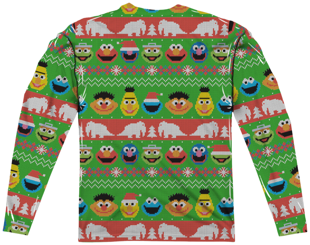 Sesame Street Christmas Sweater Sesame Street Mens Long Sleeve Shirt