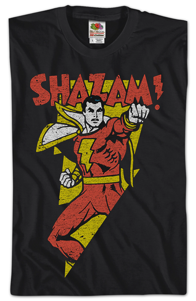 T-Shirt DC Comics SHAZAM - Taille XL - Rouge Et Or - 100% Coton - Neuf Avec étiquettes