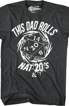 Vintage This Dad Rolls Nat 20's Dungeons & Dragons T-Shirt