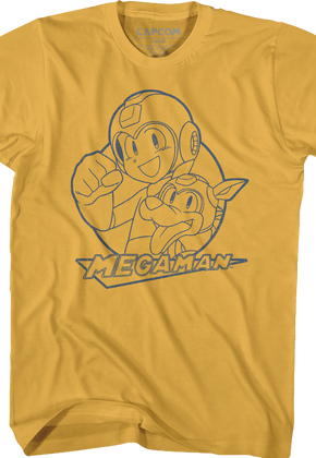 Sketch of Rush and Mega Man T-Shirt