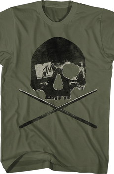 Skull And Drum Sticks MTV Shirt