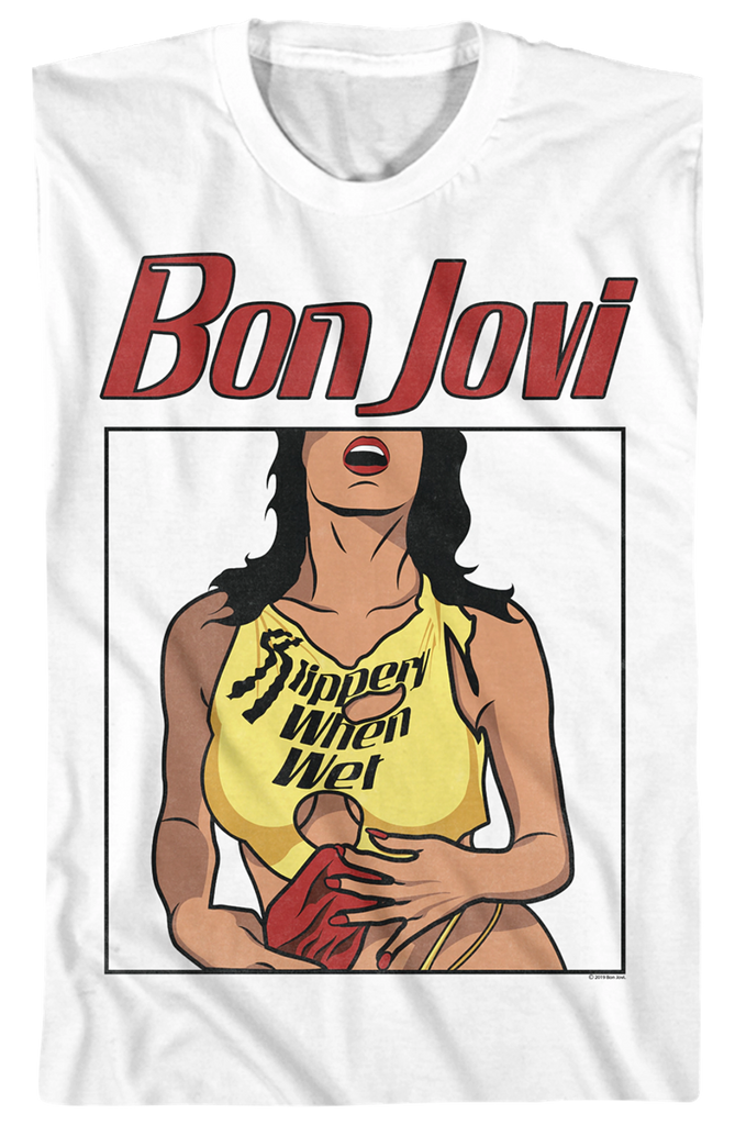 Slippery When Wet Illustration Bon Jovi T-Shirt
