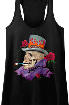 Ladies Smoking Skull Poison Racerback Tank Top