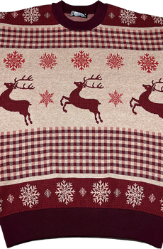 Snowflakes & Reindeer Knitted Christmas Sweater