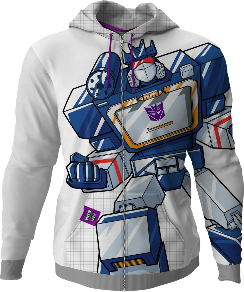 Soundwave Transformers Premium Zippered Hoodie
