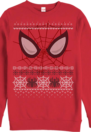 Spider-Man Faux Ugly Christmas Sweater Marvel Comics Sweatshirt