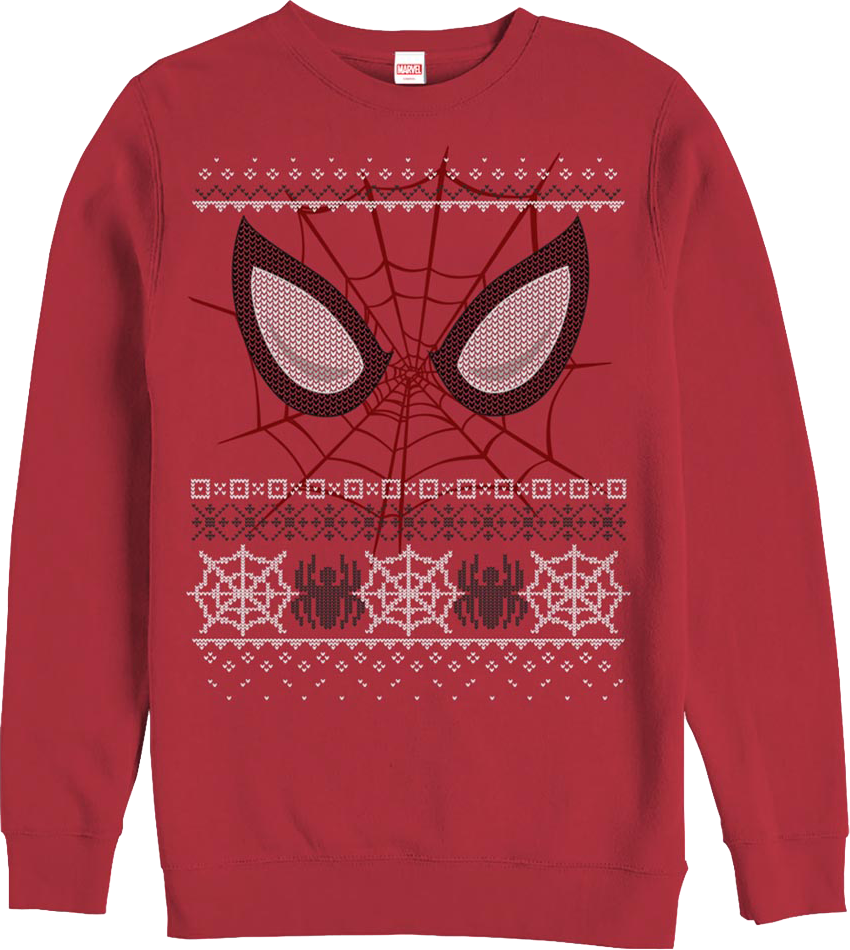 Spider Man Faux Ugly Christmas Sweater Marvel Comics Sweatshirt
