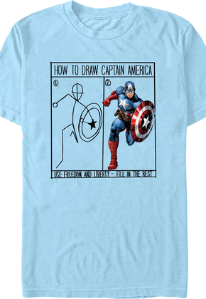 How To Draw Captain America Marvel Comics T-Shirt