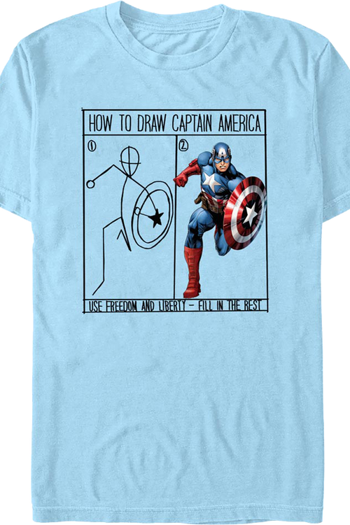 How To Draw Captain America Marvel Comics T-Shirtmain product image