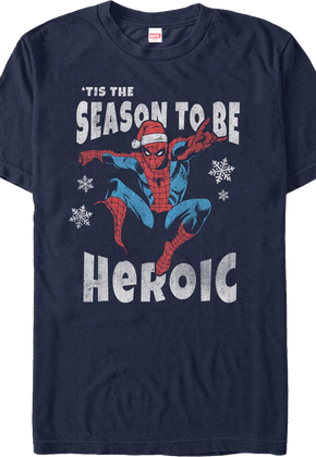 Spider-Man 'Tis The Season To Be Heroic Marvel Comics T-Shirt