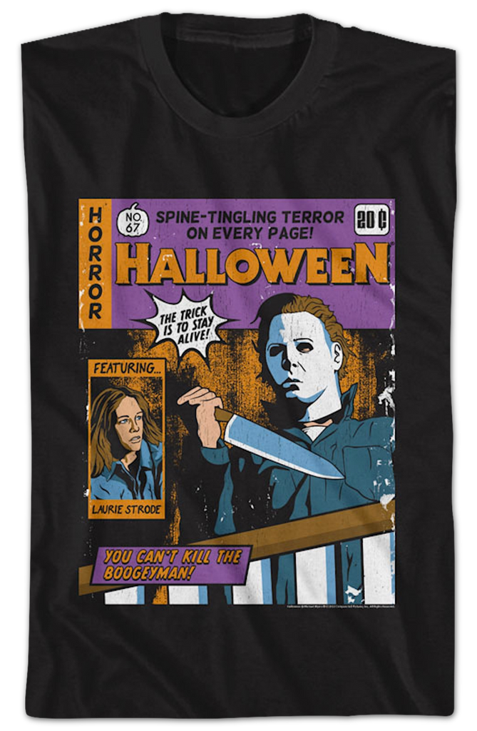 Spine-Tingling Comic Book Cover Halloween T-Shirt