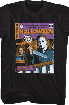Spine-Tingling Comic Book Cover Halloween T-Shirt