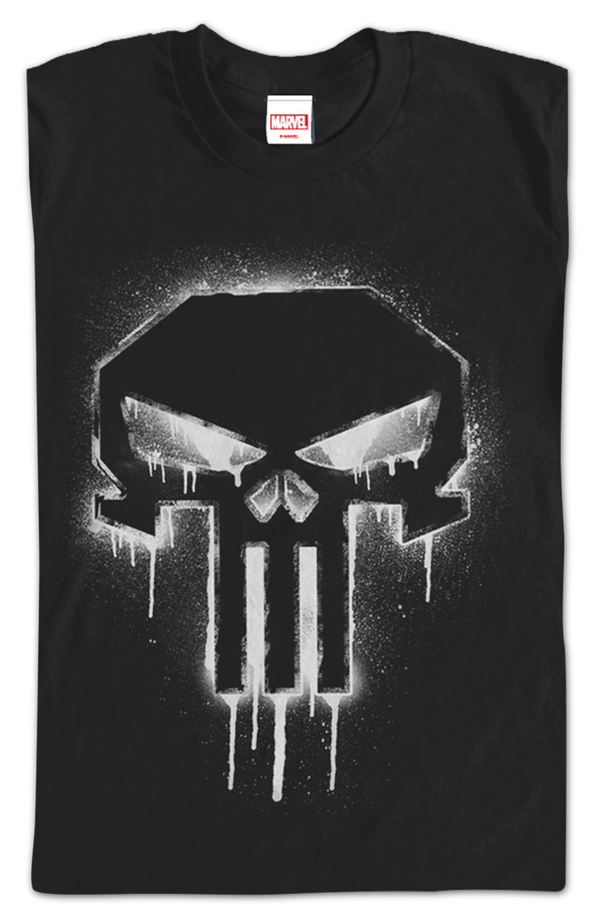 Spray Paint Punisher T-Shirt: Marvel Comics Mens T-Shirt