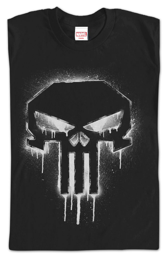 Spray Paint Punisher T Shirt Marvel Comics Mens T Shirt